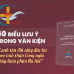 40 điều lưu ý trong Văn kiện “Canh tân đời sống đức tin theo tinh thần Công nghị TGP Hà Nội”