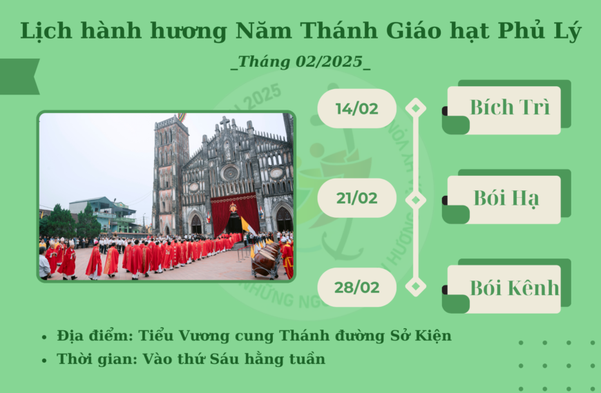 Lịch hành hương Năm Thánh Giáo hạt Phủ Lý tháng 02/2025