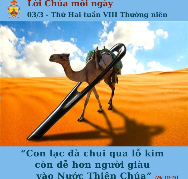 Ngày 03/3: Thứ Hai tuần VIII Thường niên