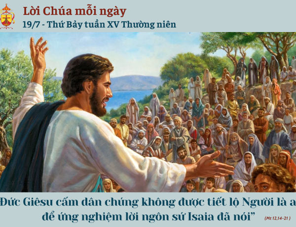 Ngày 19/7: Thứ Bảy tuần XV Thường niên