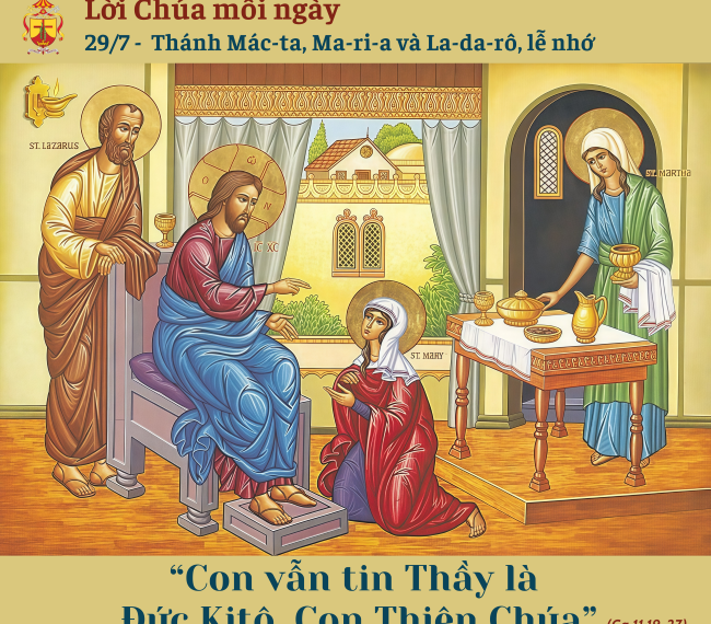 Ngày 29/7: Thánh Mác-ta, Ma-ri-a và La-da-rô