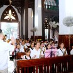 Ban kèn Đền thánh Hưng Nghĩa hành hương Năm Thánh tại Tiểu Vương cung Thánh đường Sở Kiện
