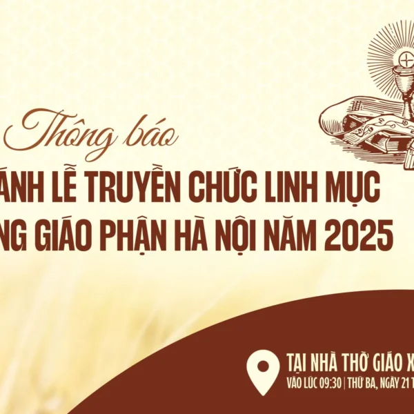 Thông báo Thánh lễ truyền chức linh mục…