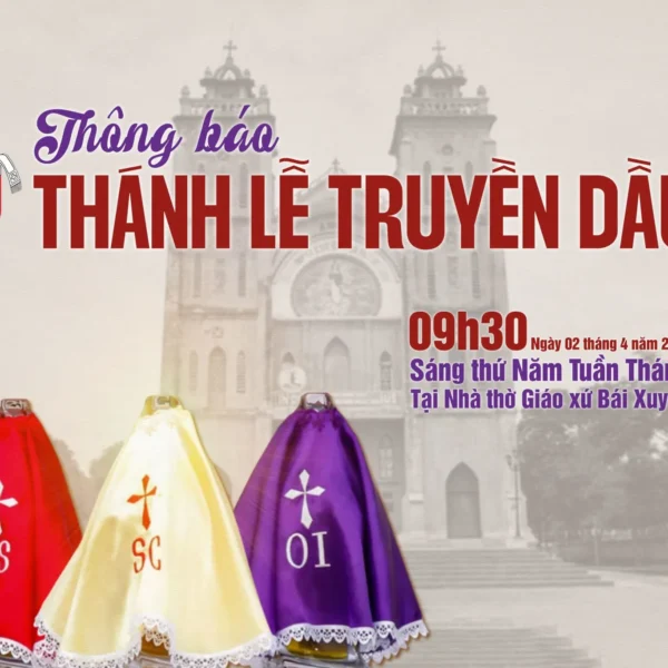 Thông báo: Thánh lễ Truyền Dầu năm 2026
