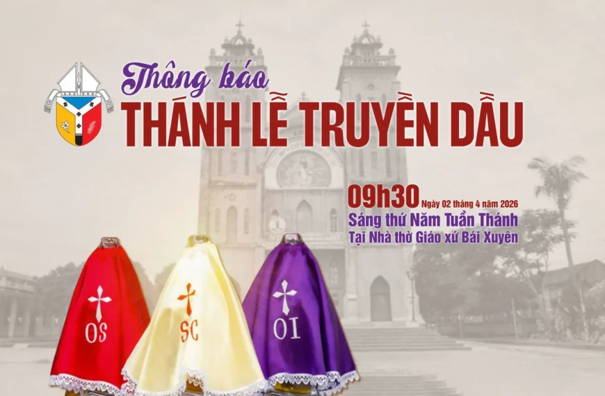Thông báo: Thánh lễ Truyền Dầu năm 2026
