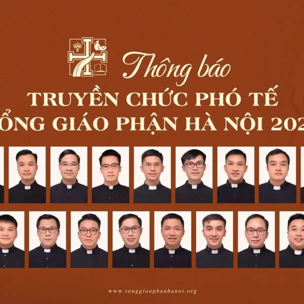Thông báo: Truyền chức Phó tế năm 2026
